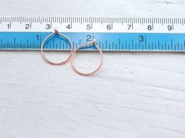 Sterling Silver Rose Gold Vermeil Style Hoop Earrings 15mm.