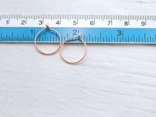 2 pairs of Sterling Silver Rose Gold Vermeil Style Hoop Earrings 15mm.