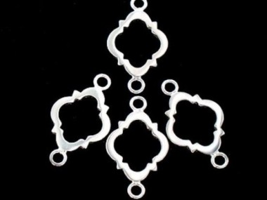 925 Sterling Silver Moroccan Style Drop Links, Connectors 11x15 mm.