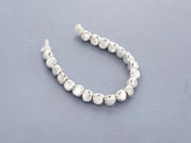 Karen Hill Tribe Silver Faceed Beads 3.5x3.2 mm.