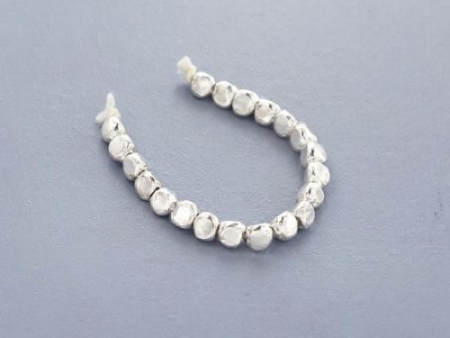 20 of Karen Hill Tribe Silver Faceed Beads 3.5x3.2 mm.