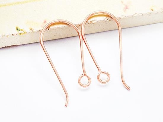 2 pairs of 925 Sterling Silver Rose Gold Vermeil Style Earwires 11x19 mm.