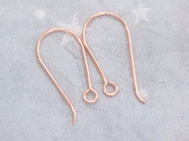 925 Sterling Silver Rose Gold Vermeil Style Earwires 11x19 mm.