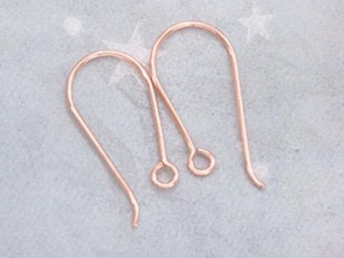 2 pairs of 925 Sterling Silver Rose Gold Vermeil Style Earwires 11x19 mm.