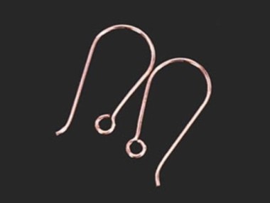 925 Sterling Silver Rose Gold Vermeil Style Earwires 11x19 mm.