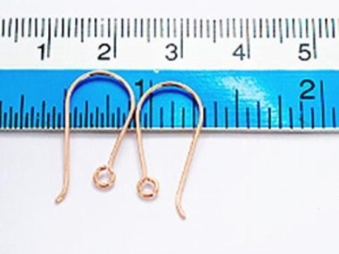 925 Sterling Silver Rose Gold Vermeil Style Earwires 11x19 mm.