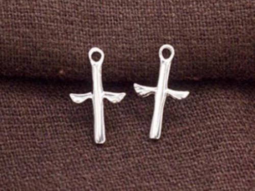 2 of 925 Sterling Silver Cross Charms 9x13 mm.