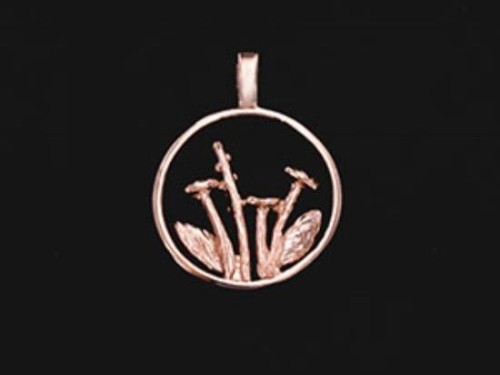 1 of 925 Sterling Silver Rose Gold Vermeil Style Wild Flower Pendant 15 mm .