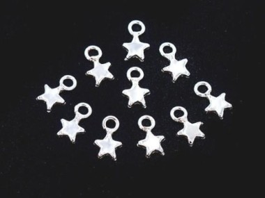 925 Sterling Silver Star Charms 4mm.