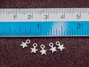 925 Sterling Silver Star Charms 4mm.