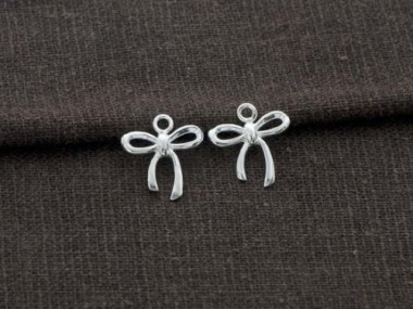 925 Sterling Silver Bow Charms 13x14 mm.