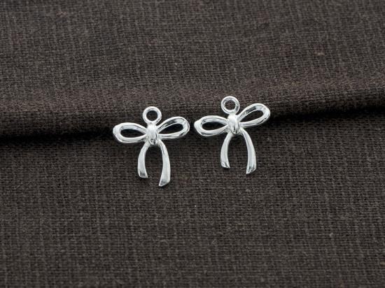 2 of 925 Sterling Silver Bow Charms 13x14 mm.