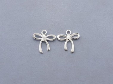 925 Sterling Silver Bow Charms 13x14 mm.