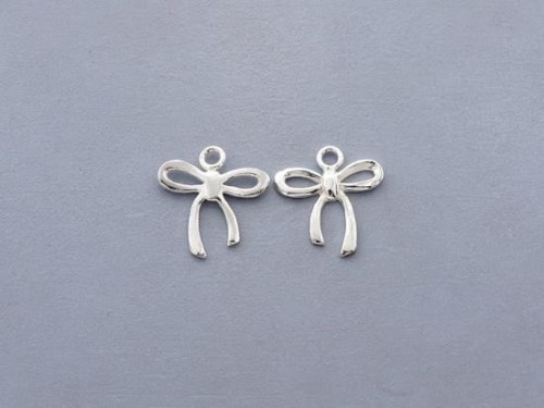 2 of 925 Sterling Silver Bow Charms 13x14 mm.