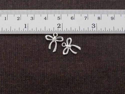 2 of 925 Sterling Silver Bow Charms 13x14 mm.