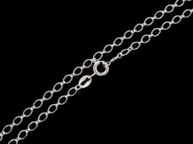 925 Sterling Silver Marquise Chain Necklace 3x4 mm.