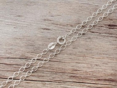 925 Sterling Silver Marquise Chain Necklace 3x4 mm.