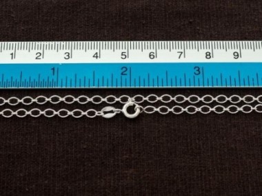 925 Sterling Silver Marquise Chain Necklace 3x4 mm.