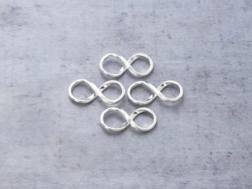 4 of 925 Sterling Silver Infinity Links 8x18mm.