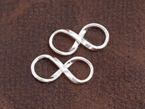 4 of 925 Sterling Silver Infinity Links 8x18mm.