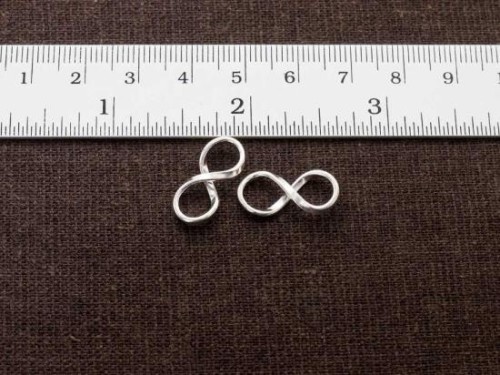 4 of 925 Sterling Silver Infinity Links 8x18mm.