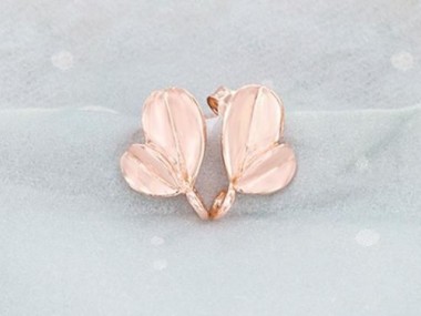 925 Sterling Silver Rose Gold Vermeil Style 8x11 mm.