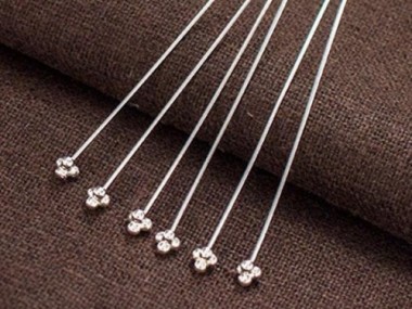 925 Sterling Silver Head Pins 40 mm.