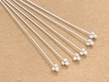 925 Sterling Silver Head Pins 40 mm.