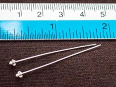 925 Sterling Silver Head Pins 40 mm.