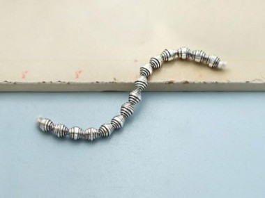 Karen Hill Tribe Silver Curled Beads 4x5 mm.