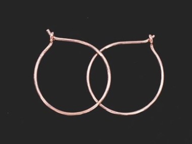 Sterling Silver Rose Gold Vermeil Style Hoop Earrings 20mm.