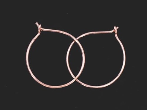 2 pairs of Sterling Silver Rose Gold Vermeil Style Hoop Earrings 20mm.