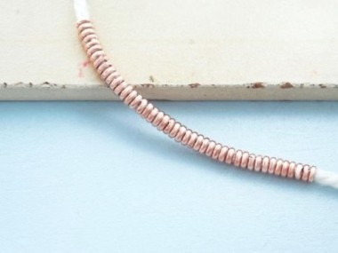 Karen hill tribe Rose Gold Vermeil Style Little Ring Beads 3x1 mm.