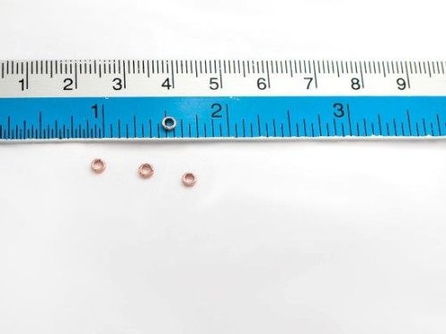 45 of Karen hill tribe Rose Gold Vermeil Style Little Ring Beads 3x1 mm.