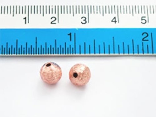 4 of 925 Karen Hill Tribe Rose Gold Vermeil Style Brushed Round Beads 7 mm.