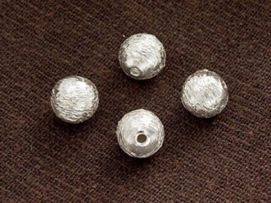 Karen Hill Tribe Silver Brushed Round Beads 8 mm.