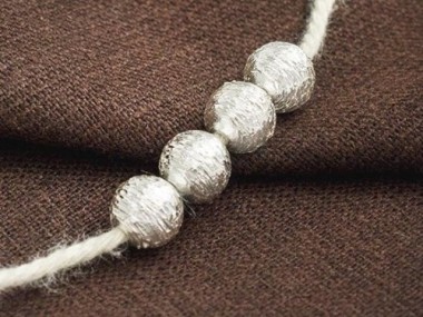 Karen Hill Tribe Silver Brushed Round Beads 8 mm.