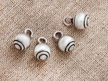 4 of Karen Hill Tribe Silver Seashell Charms 8 mm.