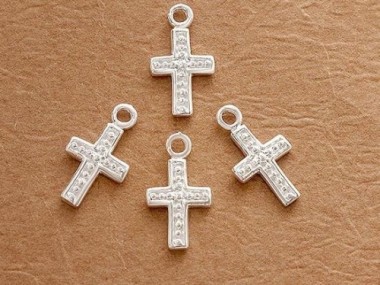 925 Sterling Silver Cross Charms 7x11mm.