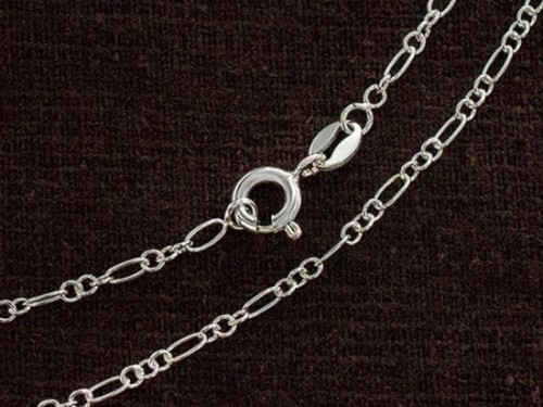 16 inches of 925 Sterling Silver Oval Link Chain Necklace 2x4mm .