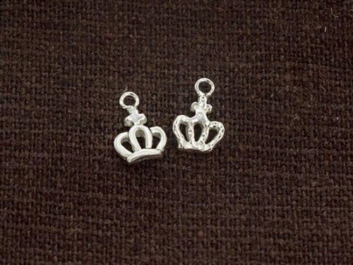 4 of 925 Sterling Silver Tiny Crown Charms 6x7 mm.