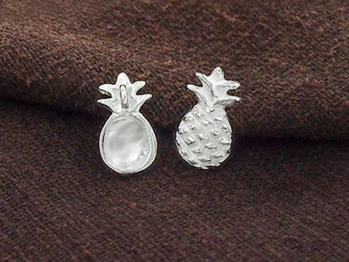 2 of 925 Sterling Silver Pineapple Pendants 6x11 mm.