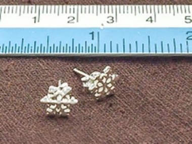 925 Sterling Silver Snowflake Stud Earrings 8.5 mm.,