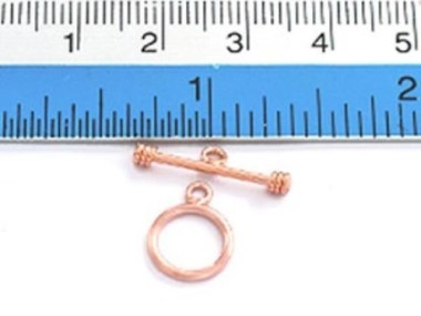 925 Sterling Silver Rose Gold Vermeil Style Toggles 10 mm.