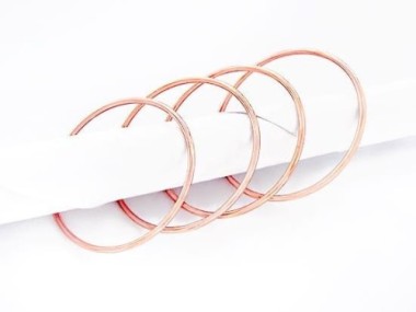 925 Sterling Silver Rose Gold Vermeil Style Closed Rings 25x1 mm.