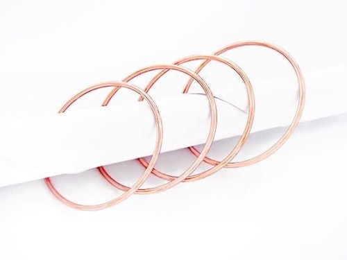 4 of 925 Sterling Silver Rose Gold Vermeil Style Closed Rings 25x1 mm.