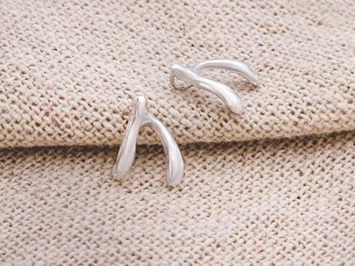 4 of 925 Sterling Silver Wishbone Charms 7x8mm. Polish Finished