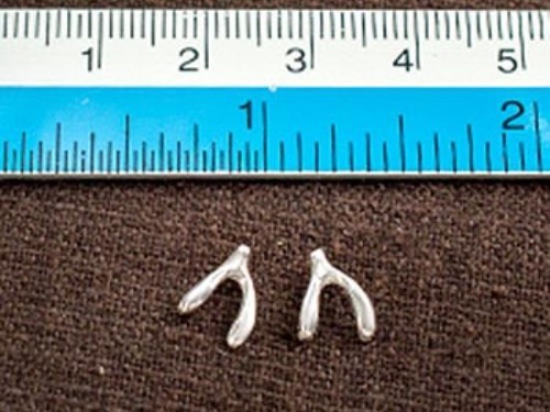 4 of 925 Sterling Silver Wishbone Charms 7x8mm. Polish Finished