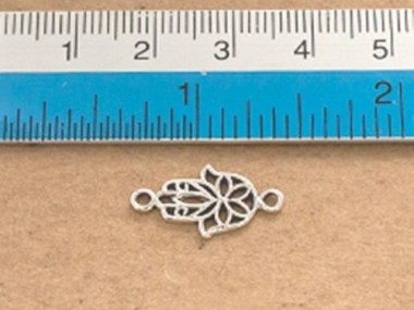 925 Sterling Silver Hamsa , Hand Of Fatima Links, Connectors 10x14mm.