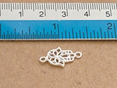 925 Sterling Silver Hamsa , Hand Of Fatima Links, Connectors 10x14mm.